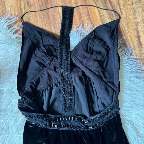 Urban Outfitters Dahlia Embroidered Beaded Velvet Maxi Dress Black NWT - Picture 7 of 9